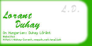 lorant duhay business card