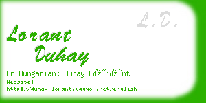 lorant duhay business card